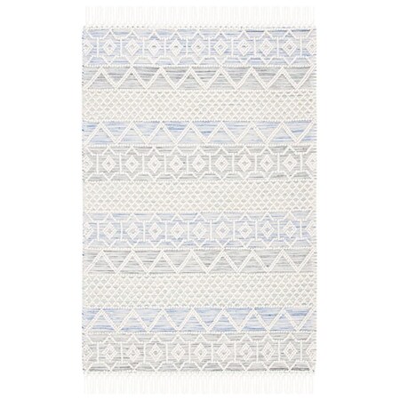 Safavieh 8 x 10 ft. Natura Collection Rectangle Flat Weave Rug Ivory & Light Blue NAT875L-8